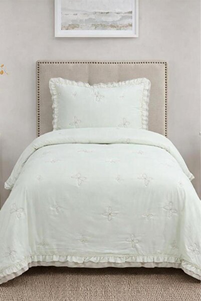 Çeyiz Diyarı Likya Fiber Filled Single 180X240 cm Bedspread Cream