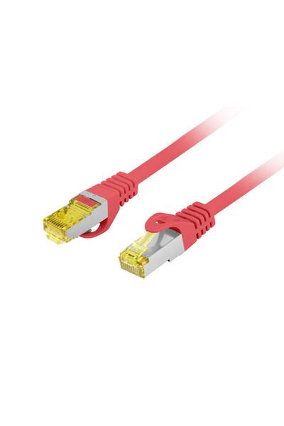 Lanberg Cablu patch S/FTP cat.6a 3m LSZH CU testat Fluke, roșu