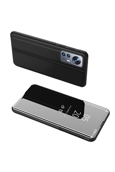 Hurtel Husă transparentă cu clapetă pentru Xiaomi 12 Lite, neagră