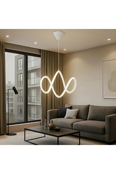 Elektroyou Dolce Modern Beyaz Sarkık Ultra Power Beyaz Ledli Avize
