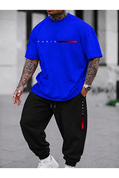 FAEL LİFE Unisex Wide-Let T-Shirt and Trackpants Paris Printed Set