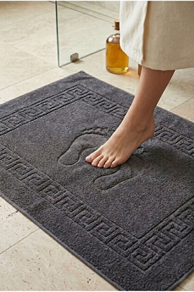 TEXTİLES MAGİC LAMP Jacquard Knitted Welsoft Foot Towel with Footprint Patter...