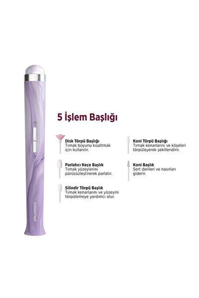 Polosmart PBS817 Işıklı 5 Başlıklı Manikür Pedikür Seti