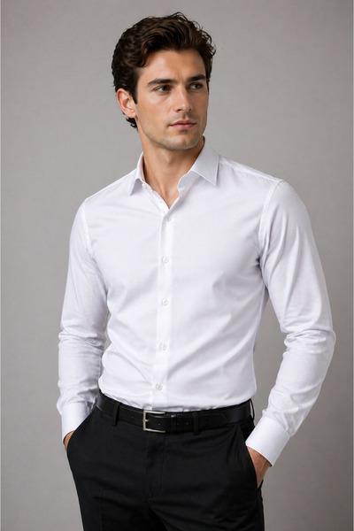 Zikuv Men's Slim Fit Shirt Long Sleeve Classic Stylish Office Casual Cotton S...