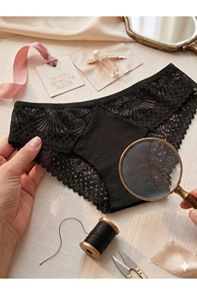 İpeksi Women's Cotton Brazilian Lace Panties