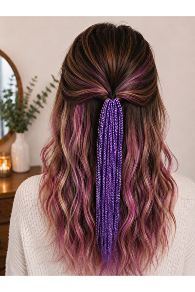 YASEMİN KAPLAN Glittery Purple Braided Hair Clip – Sparkling Boho Hair Accessory