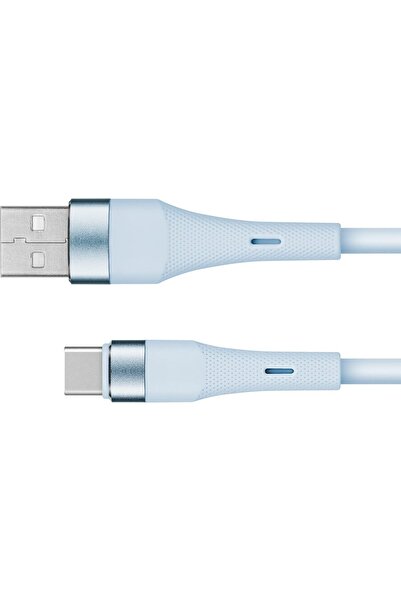 Kruger&Matz Cablu USB - USB Tip-C 1 m silicon albastru Kruger &