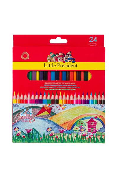 Zumzeria Little President Creioane colorate triunghiulare cu vârf fin - 24 bu...