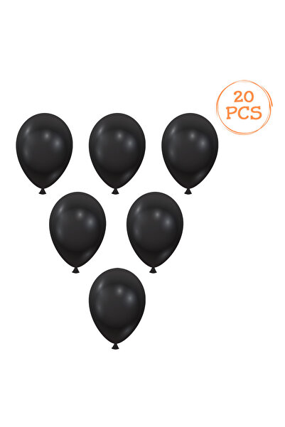 Zumzeria Metallic Black Party Balloons 30cm - 20pcs