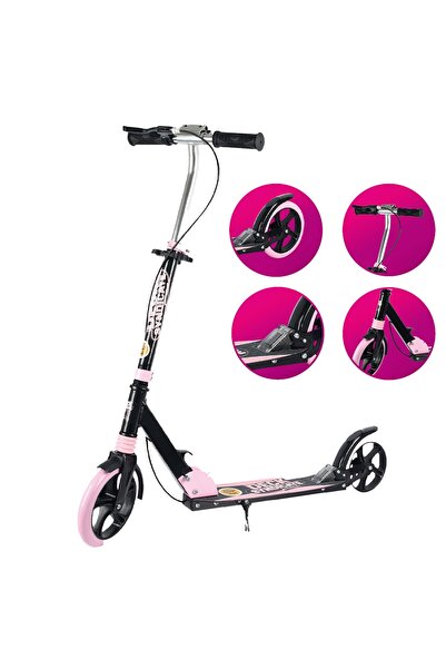 Zumzeria Black Fuchsia Aluminum Scooter with Support