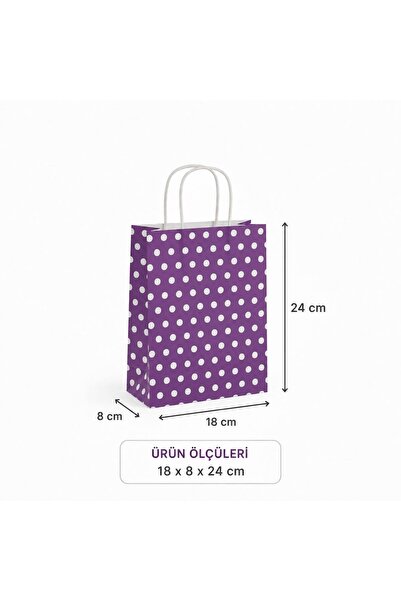 GNS 1St Quality 18X8X24 cm 25 Pcs Purple Color White Spotted Polka Dot Kraft ...