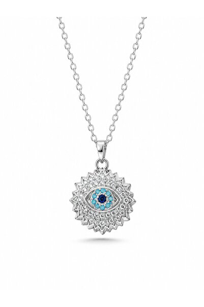 serelya 316L Steel Gold Color Zircon Stone Eye Model Women's Necklace
