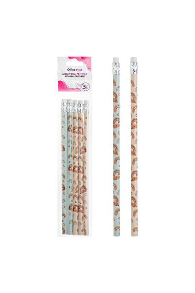 Zumzeria Rainbow Pencils with Eraser - 5pcs