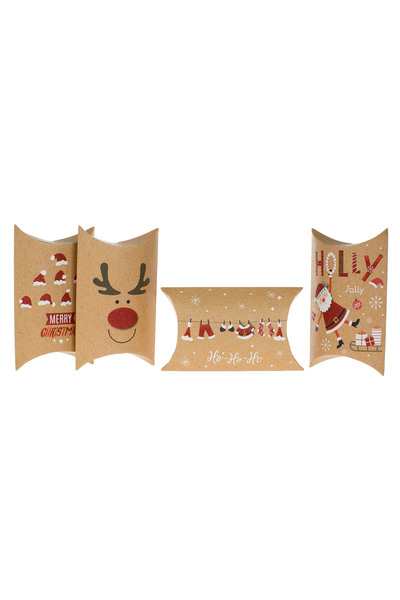 OEM Christmas Candy Boxes in Cardboard - 4 Different Glitter Models 29x16cm -...