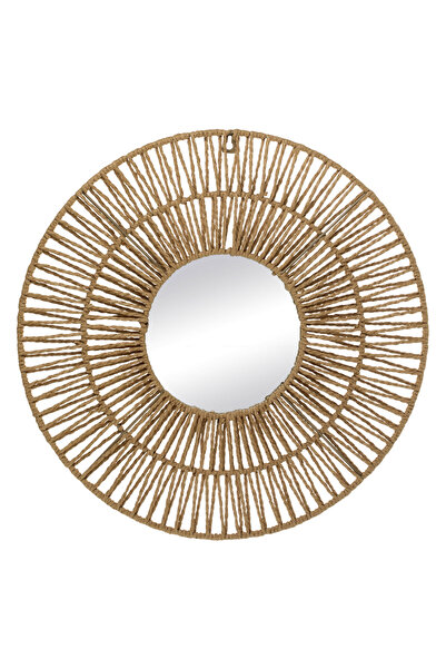 Zumzeria Round Decorative Mirror with Straw Edge Ø50cm