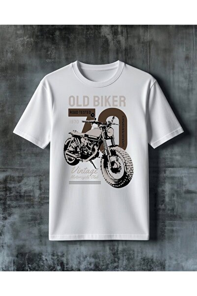 COMVİCHO Old Biker Vintage Motor Printed Oversize T-Shirt