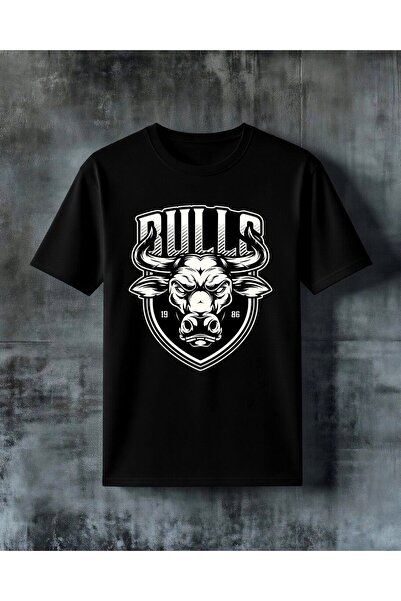 COMVİCHO Bulls Logo Printed Oversize T-Shirt