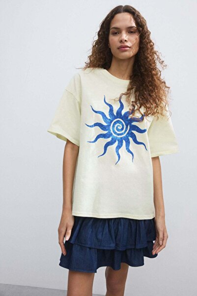 H&M Oversized print-motif T-shirt