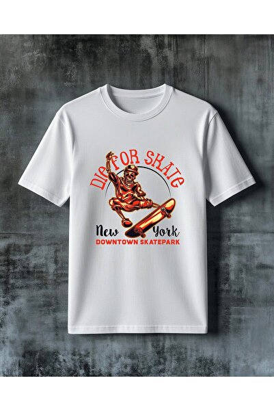 COMVİCHO Die for Shitc Skateboard Printed Oversize T-Shirt