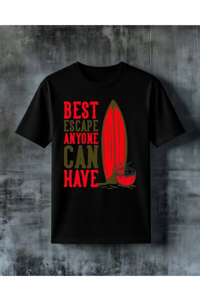 COMVİCHO Best Escape Anyone Can Have Printed Oversize T-Shirt