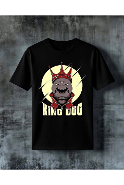 COMVİCHO King Dog Tacli Kopek Printed Oversize T-Shirt