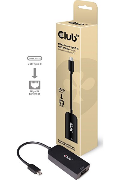 Club 3D Adaptor Club3D CAC-1520 (USB 3.2 Tip C la cablu Ethernet LAN Gigabit ...