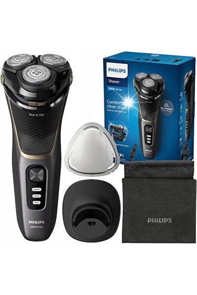 Philips S3342/13 Electric Shaver, wet and dry use, trimmer included, black