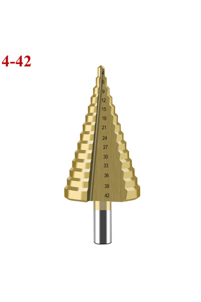 Choice Package Content 4-42mm Step Drill Bit Set Titanium Straight Flute Mill...