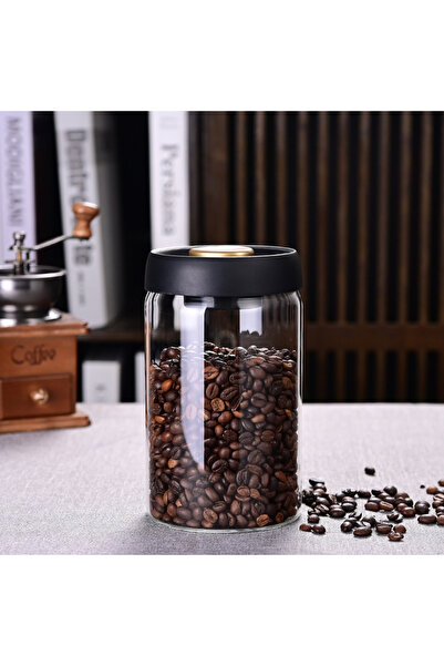 Choice 1200ml Coffee Bean Storage Jar, Vacuum-Sealed Jar, Kitchen Food Storag...