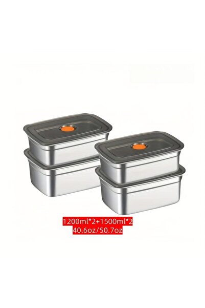 Choice 4 4PCS Stainless Steel Food Containers with Lids Reusable Stackable Le...