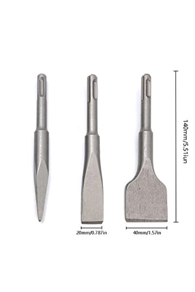Choice1 3PCS SDS PLUS Shank Electric Hammer Masonry Point Groove Flat Chisel ...
