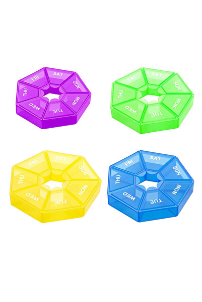 Choice1 Mix-4pcs 4/2/1pcs 7 Grids Pill Case Plastic 7 Days Candy Box Portable...