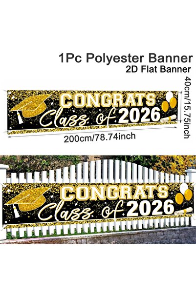 Choice Style-B Happy Graduation Banner Graduate Decoration 2026 for Outdoor B...