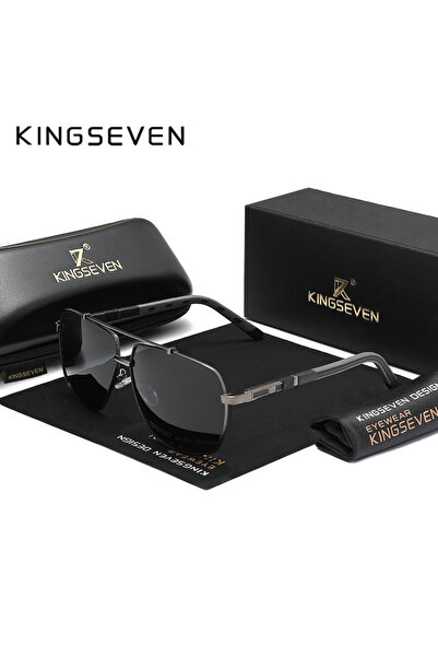 Choice4 نظارات شمسية فاخرة مستقطبة من KINGSEVEN بلون رمادي غامق للرجال، حماية...
