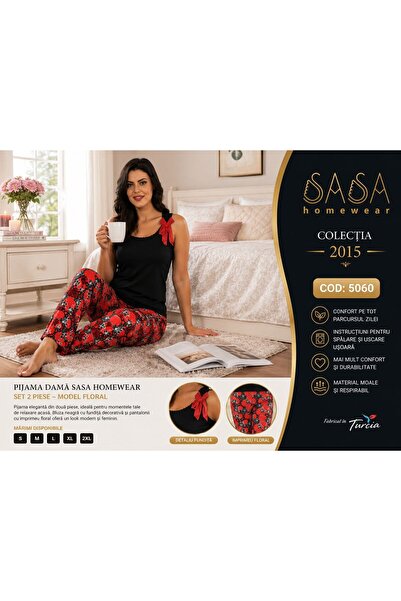 SASA Women's Homewear Pajamas – 2-piece set with Printed