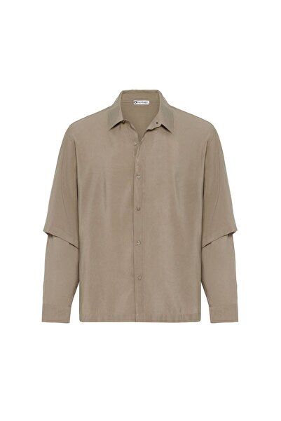 S13 Store Double sleeve detailed oversize shirt