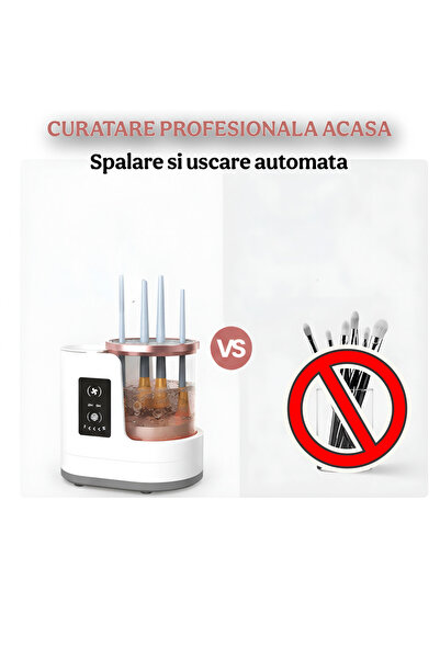 2AMNOVA Aparat Curatare Pensule Machiaj 3 in 1 cu Uscare si Sterilizare UV, Cleaner Electric USB cu Touch Control