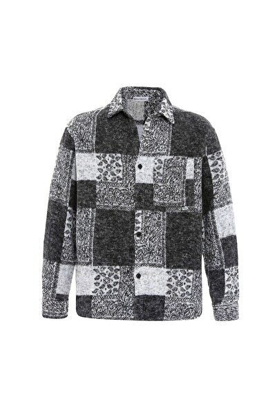 S13 Store Cep Detaylı Kare Desenli Oversize Oduncu Gömlek