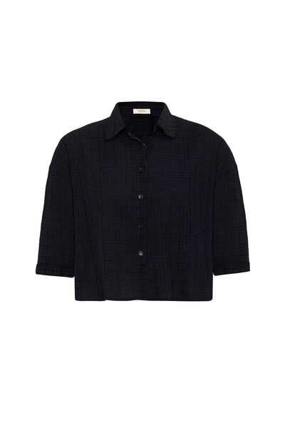 S13 Store Crop Textured Women's Shirt