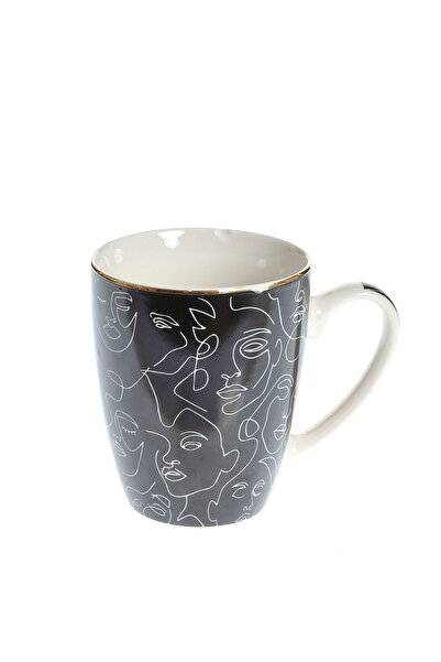 meli melo Black mug with abstract design 350 ml