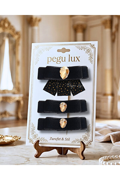 pegu baby collection Set de 3 agrafe de păr din catifea, mici, mini, luxoase,...