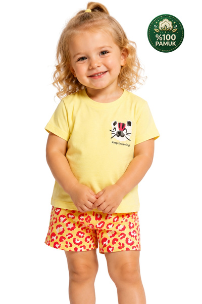 Divonette Girls' 100% Cotton T-Shirt and Shorts Bottom Top Set
