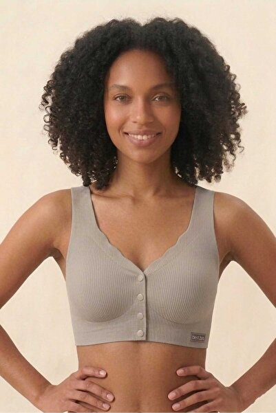 Brashop Premium Laser Cut Ribbed Seamless Bra |   Front Snap Seamless Bralett...