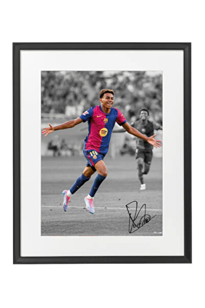 Boomah Accessories Lamine Yamal Barcelona Printed Autograph - Framed Poster 5...