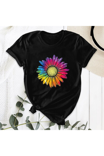 Orielle Tricou Negru Happy Flower