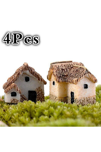 Choice 4pcs 4Pcs House Miniature Figurine Fairy Garden Accessory Home Decorat...