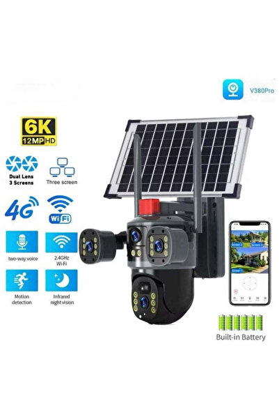 OEM Cameră solară 4k, conexiune 4G , 12 MP Ultra HD , 4 lentile, Zoom 10X, ve...