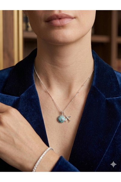 Melanj Craft World Steel Necklace - Silver
