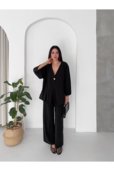 winmoda Modal Fabric Casual Double Set Oversize Women's Set with Wide Leg Pan...