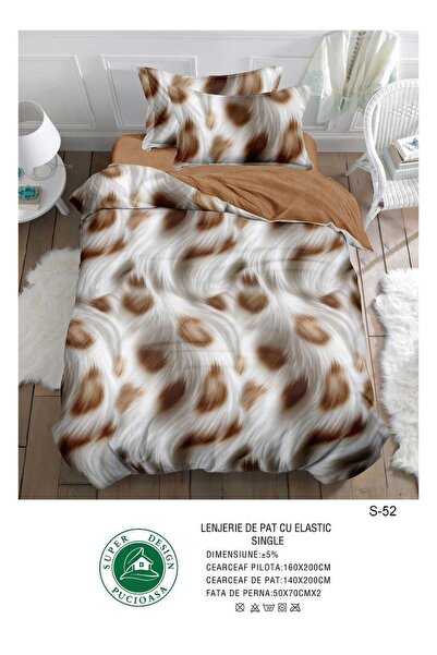 Super Design Finet 4-Piece Duvet Cover Set for Single with Stretchy 140x200 c...